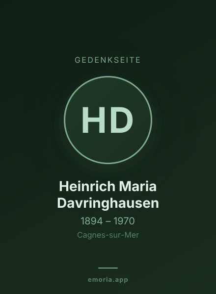 Gedenkportrait von Heinrich Maria Davringhausen