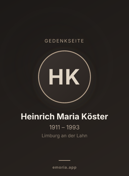 Gedenkportrait von Heinrich Maria Köster