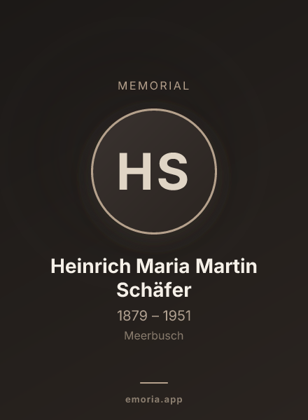 Memorial portrait of Heinrich Maria Martin Schäfer