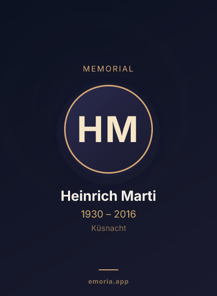 Memorial portrait of Heinrich Marti