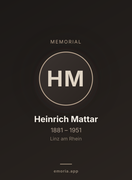 Memorial portrait of Heinrich Mattar