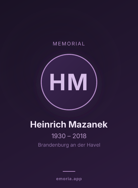 Memorial portrait of Heinrich Mazanek
