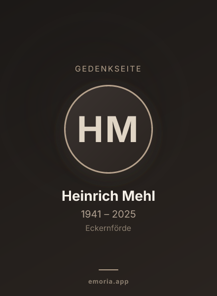 Gedenkportrait von Heinrich Mehl
