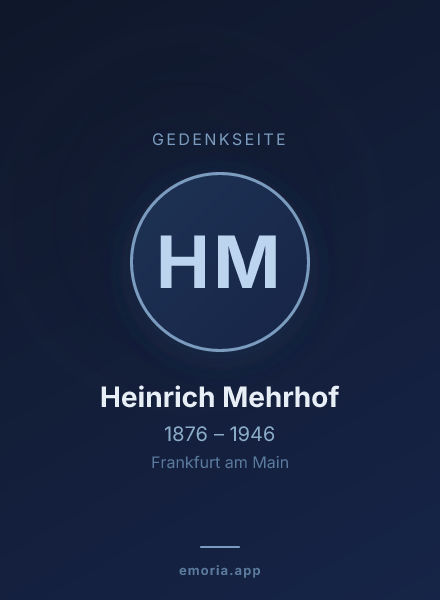 Gedenkportrait von Heinrich Mehrhof