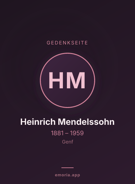 Gedenkportrait von Heinrich Mendelssohn