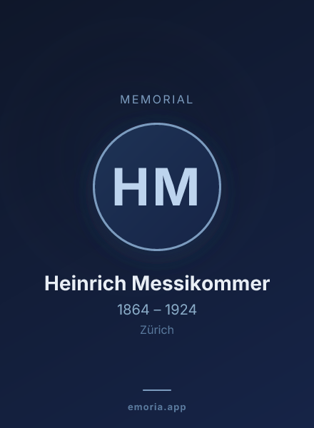 Memorial portrait of Heinrich Messikommer