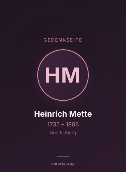 Gedenkportrait von Heinrich Mette