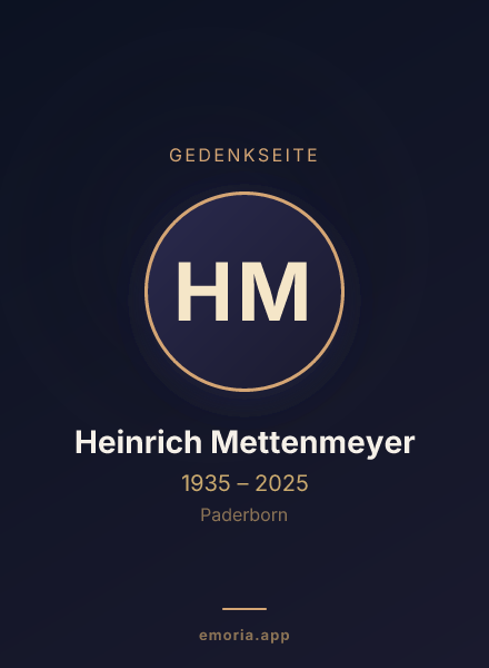 Gedenkportrait von Heinrich Mettenmeyer