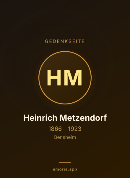Gedenkportrait von Heinrich Metzendorf