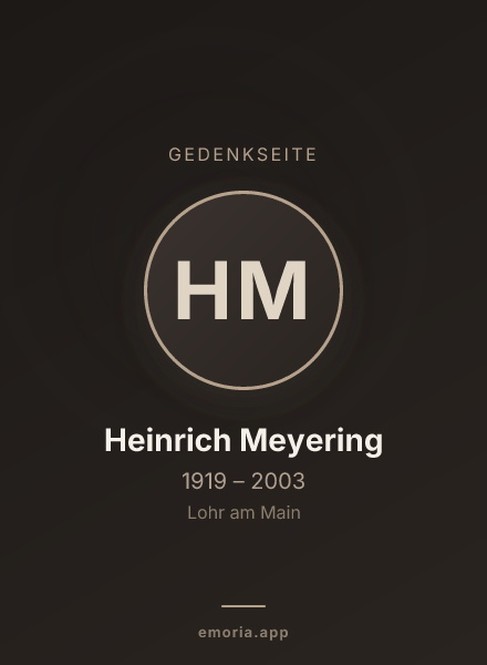 Gedenkportrait von Heinrich Meyering