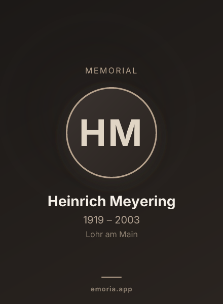 Memorial portrait of Heinrich Meyering