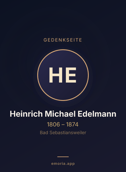 Gedenkportrait von Heinrich Michael Edelmann