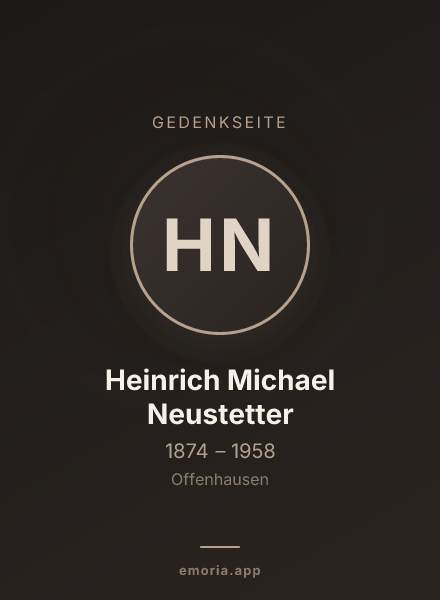 Gedenkportrait von Heinrich Michael Neustetter