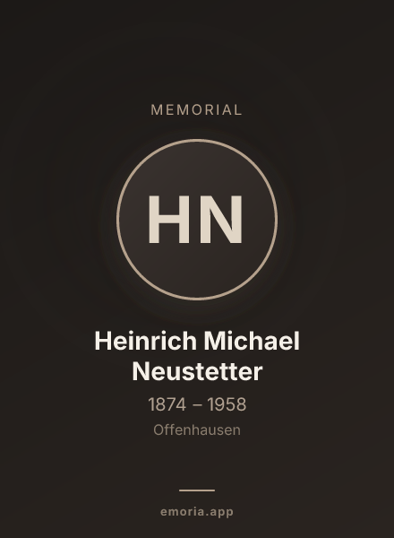 Memorial portrait of Heinrich Michael Neustetter