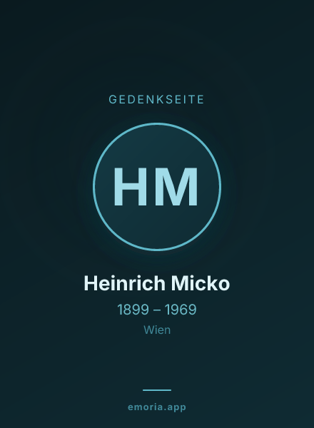 Gedenkportrait von Heinrich Micko