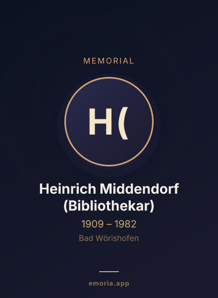 Memorial portrait of Heinrich Middendorf (Bibliothekar)