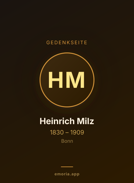 Gedenkportrait von Heinrich Milz