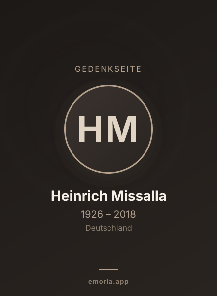Gedenkportrait von Heinrich Missalla