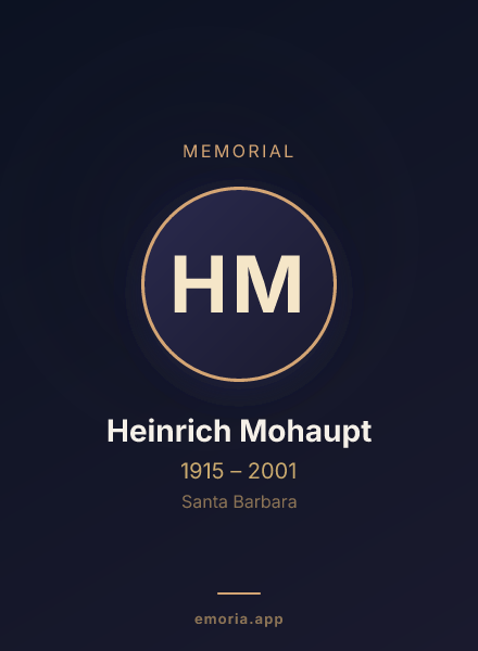 Memorial portrait of Heinrich Mohaupt