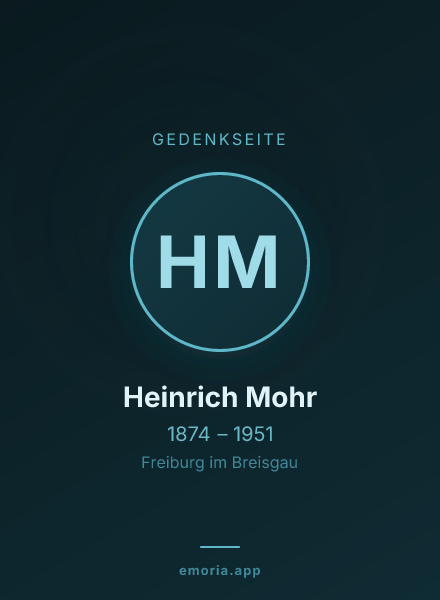Gedenkportrait von Heinrich Mohr