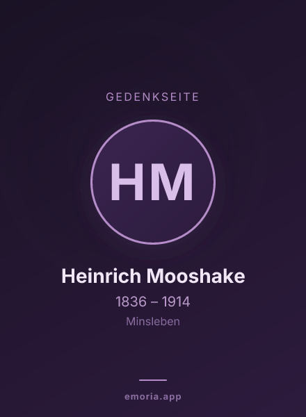 Gedenkportrait von Heinrich Mooshake