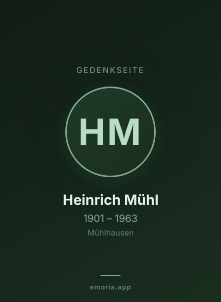 Gedenkportrait von Heinrich Mühl