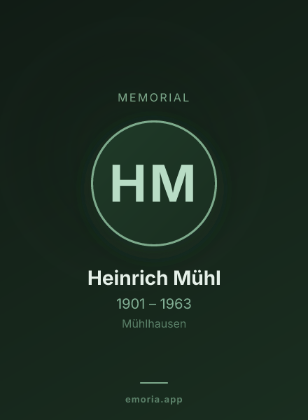 Memorial portrait of Heinrich Mühl