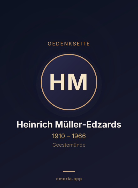 Gedenkportrait von Heinrich Müller-Edzards
