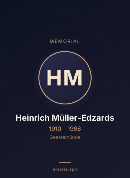 Memorial portrait of Heinrich Müller-Edzards