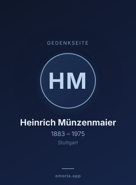 Gedenkportrait von Heinrich Münzenmaier
