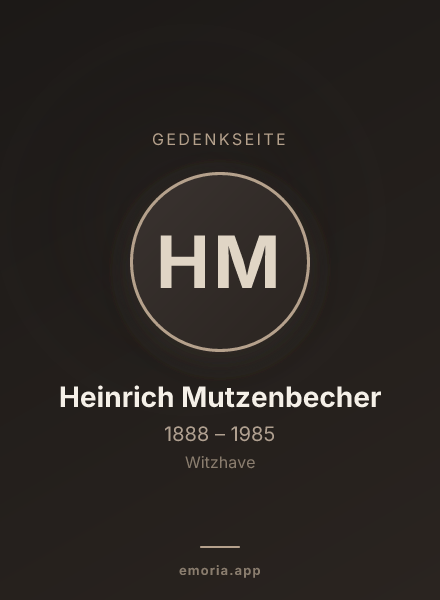 Gedenkportrait von Heinrich Mutzenbecher