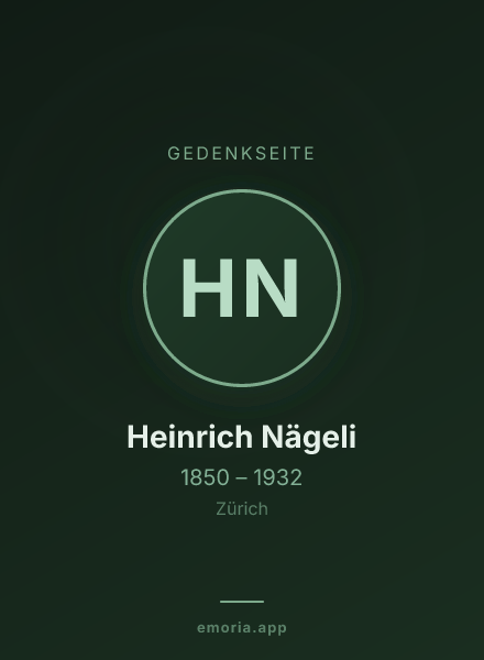Gedenkportrait von Heinrich Nägeli