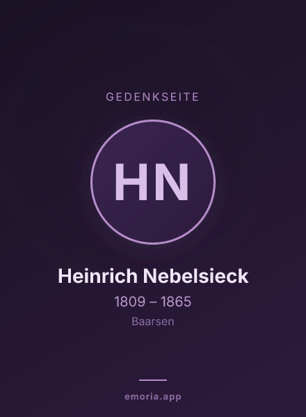 Gedenkportrait von Heinrich Nebelsieck