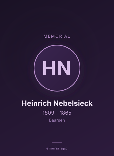 Memorial portrait of Heinrich Nebelsieck