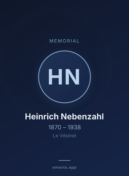 Memorial portrait of Heinrich Nebenzahl