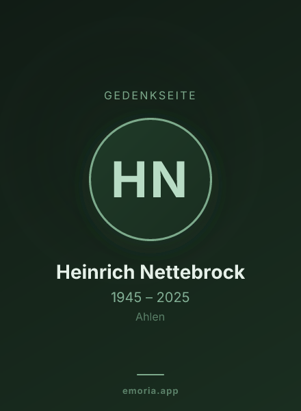 Gedenkportrait von Heinrich Nettebrock