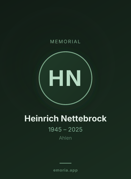 Memorial portrait of Heinrich Nettebrock