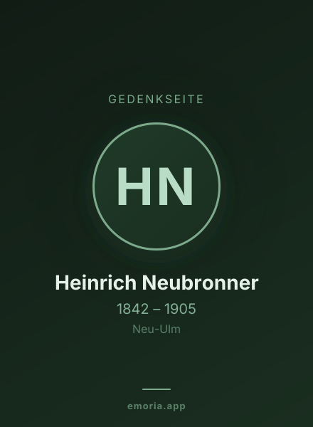 Gedenkportrait von Heinrich Neubronner