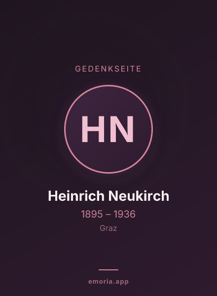 Gedenkportrait von Heinrich Neukirch