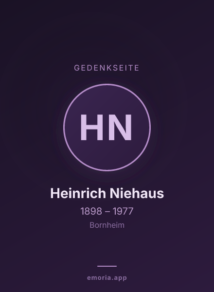 Gedenkportrait von Heinrich Niehaus