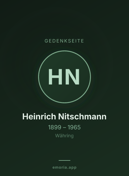 Gedenkportrait von Heinrich Nitschmann