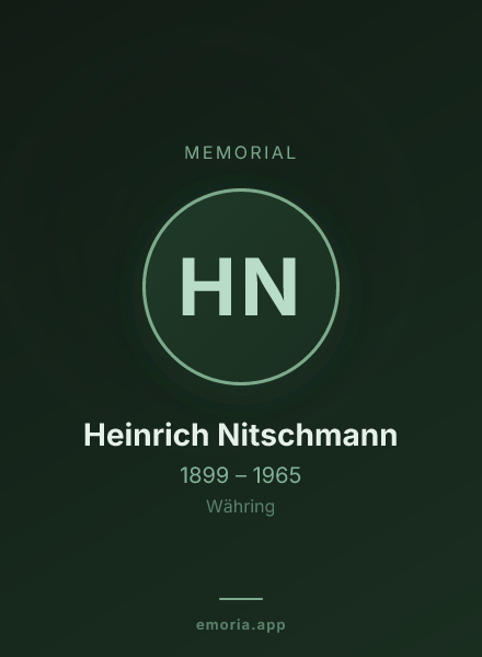 Memorial portrait of Heinrich Nitschmann