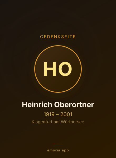 Gedenkportrait von Heinrich Oberortner