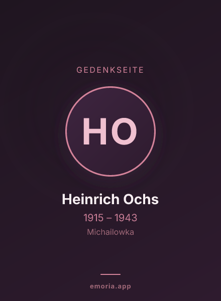 Gedenkportrait von Heinrich Ochs