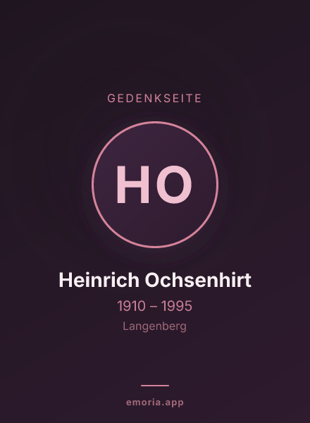 Gedenkportrait von Heinrich Ochsenhirt