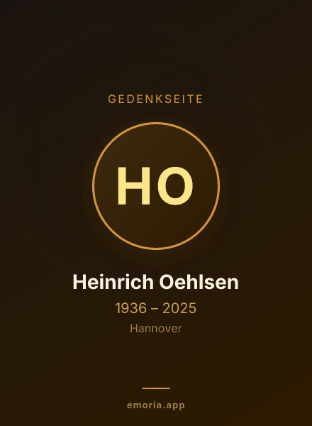 Gedenkportrait von Heinrich Oehlsen