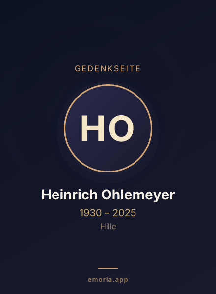 Gedenkportrait von Heinrich Ohlemeyer