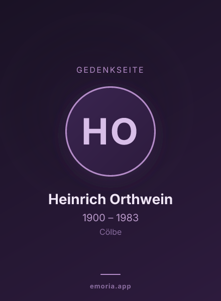 Gedenkportrait von Heinrich Orthwein