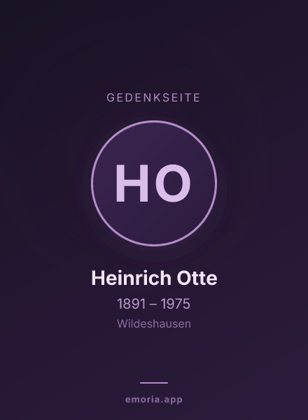 Gedenkportrait von Heinrich Otte