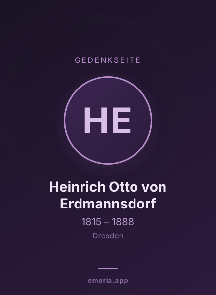 Gedenkportrait von Heinrich Otto von Erdmannsdorf